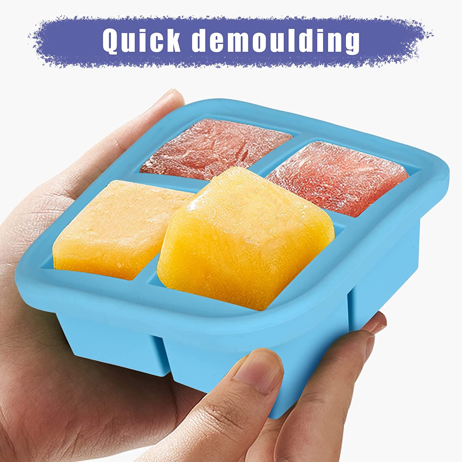 Silicone Freezing Tray with Lid Square Food Freezing Container