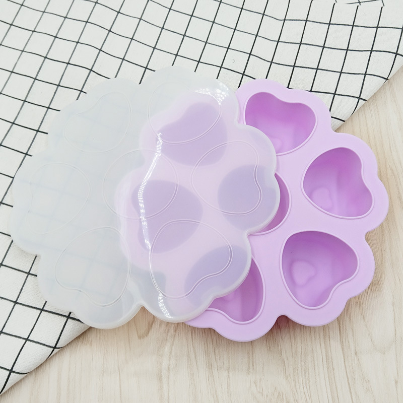 Kundenspezifische Mini-Herzform-Silikon-Eiswürfelform mit Deckel