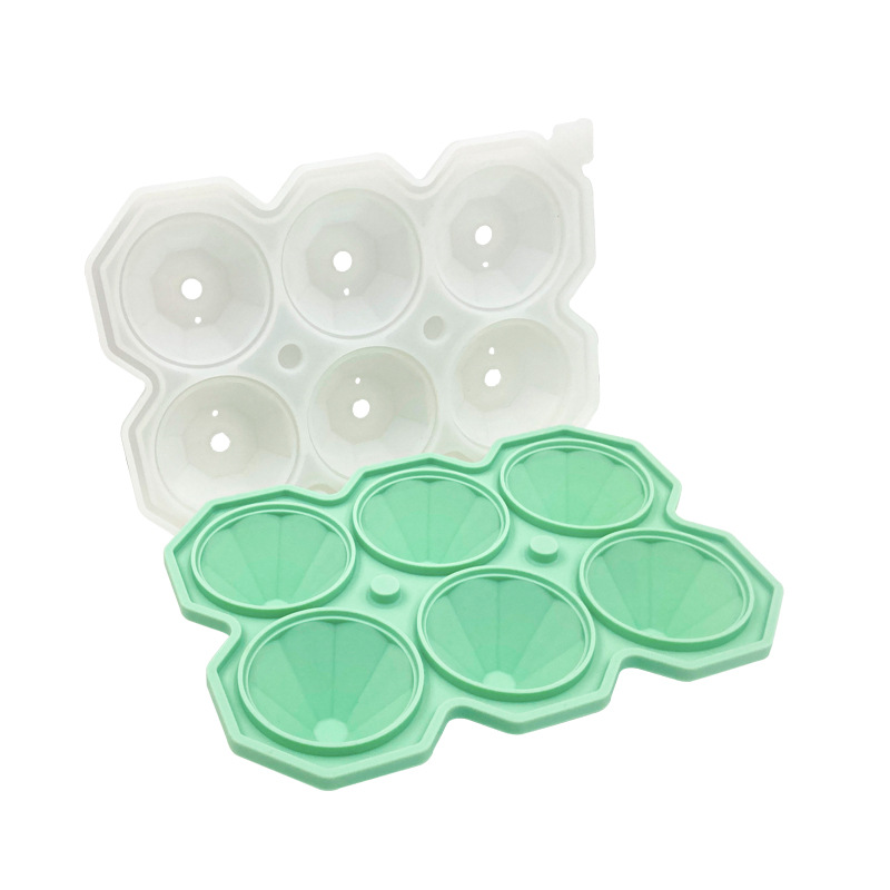 Rautenförmige, BPA-freie Eiswürfelform, leicht zu lösende Silikon-Eiswürfelschale mit Deckel