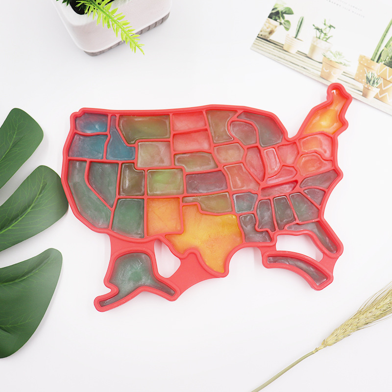 Mini American Map Ice Ball Maker Silikon-USA-Kartenform Eiswürfelform Silikon-USA-Kartenform Eiswürfelform