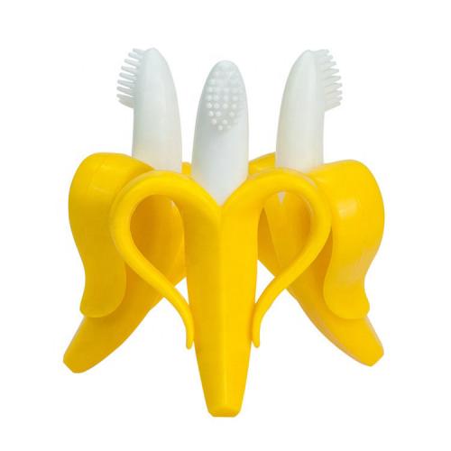 großhandelspreis banane baby silikon zahnbürste beißring spielzeug für kinder
