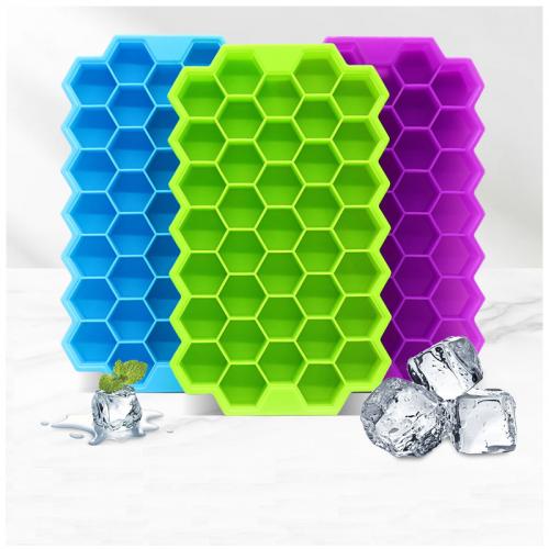 Großhandel Silikon 37-Loch Eisform Kinder Eiswürfelschalen mit Deckel Quadratischer Würfel für Küchenbar Zubehör
