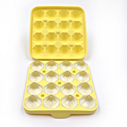 Eiswürfelform mit 16 Hohlräumen, benutzerdefinierte BPA-freie Silikonform mit Deckel
